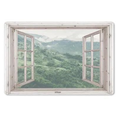 Produktbild von MuchoWow® Schreibtischunterlage Aussicht - Berg - Holz 60x40 cm - XXL Mauspad - Großes Mauspad
