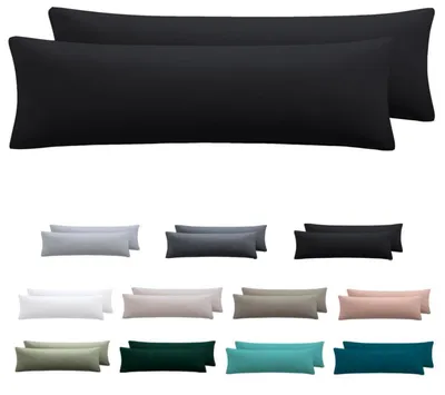 Immagine prodotto di Cuscino per chi dorme su un lato, fodera 40 x 145 cm, colore nero, set da 2, in microfibra