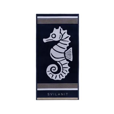 Zdjęcie produktu dla Ręcznik plażowy Svilanit Seahorse Blue 80x160 cm