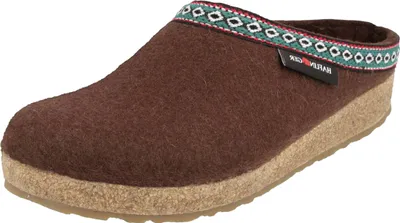 Produktbild von Haflinger Damen Pantoffel Herren Hausschuh Filz Wolle Grizzly Franzl 711001, Größe:45 EU, Farbe:Braun