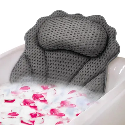 Produktbild von Badewannenkissen Ergonomisches Badekissen mit 4D-Air-Mesh & 6 Saugnäpfen,Spa Badekissen,mit Aufhängehaken,für alle Badewannen,Kopfkissen Badewanne