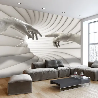 Produktbild von Fototapete selbstklebend Abstrakt 392x280 cm Tapete Wandtapete Wandbilder Klebefolie Dekofolie Tapetenfolie Wand Dekoration Wohnzimmer - 3d Effekt Hände Design f-A-0366-a-b