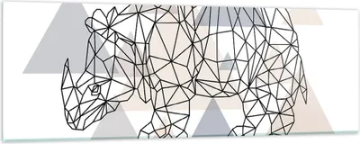 Produktbild von Bilder auf glas - Tier Abstraktion - 90x30cm - Glasbilder - Wandbilder - Kunstdruck - zum Aufhängen bereit - Wanddekoration aus Glas - Glas Bilder - Wandbild auf Glas - Einteilig - GAB90x30-4060