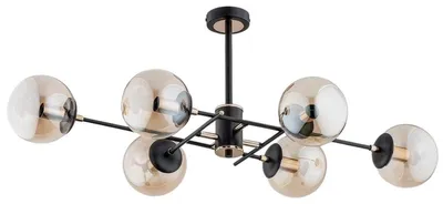 Obrázok produktu pre Luster TANOS čierno-jantárový 6xE14x40W sklo rozmery: 34x96x57 cm IP20 Alfa