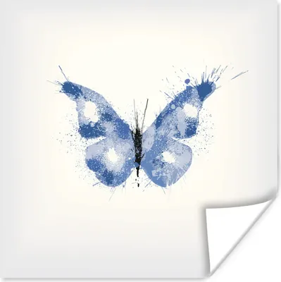 Produktbild von MuchoWow® Poster Eine Illustration eines blauen Schmetterlings 100x100 cm - Babyzimmer
