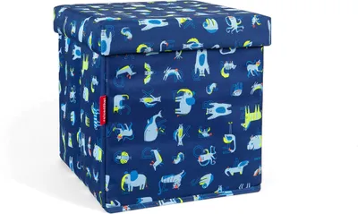 Produktbild von reisenthel sitbox, Hocker, Kiste, Spielzeugkiste, Aufbewahrungsbox, Polyestergewebe, ABC Friends Blue, 27 L, KB4066