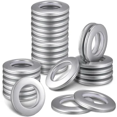 Produktbild von 32 Gardinenringe, Ösen für Gardinen, Stoffgardinenringe, Gardinenringe, für Fenstergardinen, Duschgardinen, Gardinen für Ankleidezimmertüren (silber)