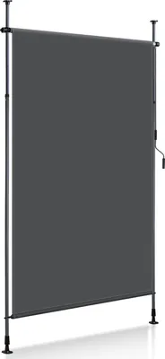 Produktbild von Faziango Senkrechtmarkise Außenrollo 150 x 270 cm Balkonrollo mit Handkurbel Sichtschutz Vertikalmarkise ohne Bohren Sonnenschutz Windschutz Markise Anthrazit