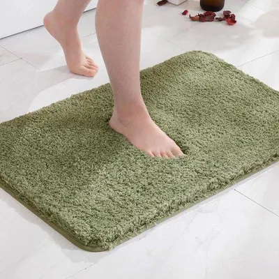 Productafbeelding van Badmat - Douchekleed Vloerkleed - Zacht Voetcomfort - Super Absorberend - 40x60 cm - Olijfgroen