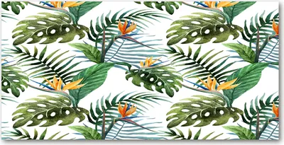Produktbild von Tulup Glas-Bild -140x70- Wandkunst Dekorative Wand für Küche & Wohnzimmer - Blumen & Pflanzen - Tropische Blumen - Grün