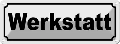 Produktbild von vianmo Blechschild 10x27 cm Werkstatt Auto Garage