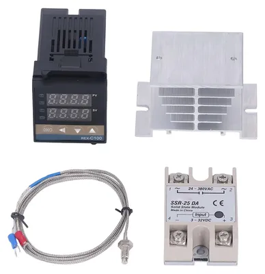 Obrázek produktu pro Sada PID regulátoru teploty 0-400 ℃ Vodotěsný vysoce přesný regulátor REX C100 pro zemědělské podniky 100 V-240 V 25 A