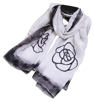 Produktbild von Seidenschal für Damen mit Blumenmuster und eleganter Stil