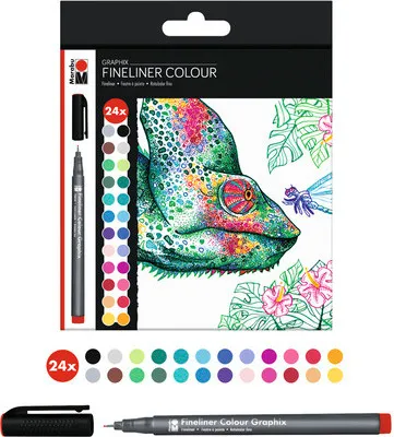 Produktbild von Marabu Fineliner Colour Graphix HYPNOTIZE 24 Teile
