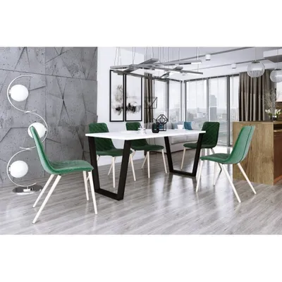 Image de Table à manger CISAR 1 – blanc / noir mat