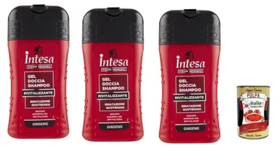 Produktbild von Vereinbarung Homme Dusche & Shampoo 3x 250 Ginseng Kompatible für Körper und Haar + Italian Gourmet polpa 400g