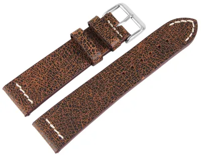 Produktbild von Basic Echtleder Armband in braun, genarbt, flach, 22 mm