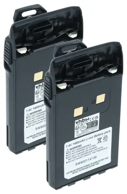 Produktbild von vhbw 2x Akku kompatibel mit Wouxun KG-UVD1P, KG-UV6D, KG-UVD1, KG-UV2D Funkgerät, Walkie Talkie (1400 mAh, 7,4 V, Li-Ion) + Gürtelclip