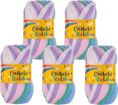 Produktbild von 500g Farbverlaufsgarn Cicibebe Batik Strickgarn Winterwolle Häkelgarn mehrfarbig