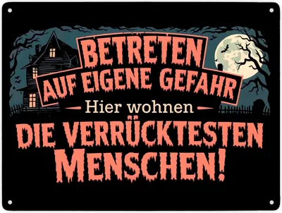 Produktbild von Spukhaus Friedhof - Betreten auf eigene Gefahr Metallschild XXL in 28x38 cm