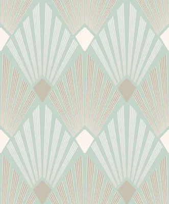 Produktbild von Khroma by Masureel Tapete Art Decó Muster Grün - 630586 - 53 cm x 10.05 m