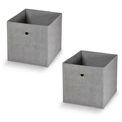 Produktbild von 2x Faltbare Aufbewahrungsbox Polypropylen Grau 32x32x32 cm Faltbox Faltkiste Organizer Box Kiste Korb
