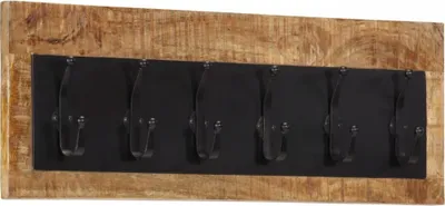 Immagine prodotto di Appendiabiti da parete con 6 ganci in legno massiccio di mango