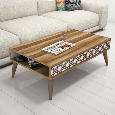 Produktbild von Skye Decor, City - Walnut, White, Couchtisch, Nussbaum, 100 % MELAMINBESCHICHTETE SPANPLATTEN, 105 x 60 x 36,6 cm