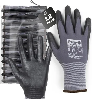 Immagine prodotto di Set di 12 guanti da lavoro Covent PRIME per uomo, taglia 9 – guanti da montaggio EN388 4121X – guanti protettivi per l'edilizia, l'industria automobilistica