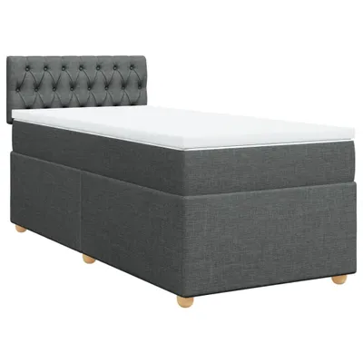 Produktbild von Boxspringbett mit Matratze Dunkelgrau 100x200 cm Stoff