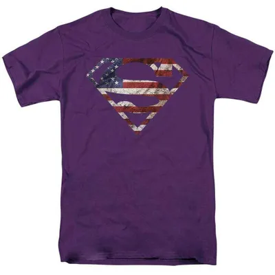 Image de T-shirt Superman - "Super Patriot" - Unie, pour hommes et femmes, modèle TV36799 (Taille L) (Violet)