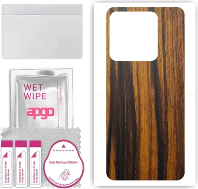 Produktbild von apgo Rückseite Schutzfolie, Skin, kompatibel mit Infinix Smart 7 X6517, Hinten Displayschutzfolie aus Vinylfolie, kratzfest, einfache Montage - Tigerwood