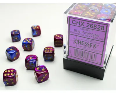 Produktbild von Chessex Gemini W6x36 Blue-Purple/Gold