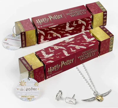 Produktbild von Harry Potter Geschenkset mit passender Halskette und Ohrringen, rot, 28x5,5x5,5 cm