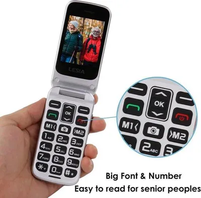 Obrázok produktu pre Mobilný telefón pre seniorov bez zmluvy, s funkciou núdzového volania, jednoduchý