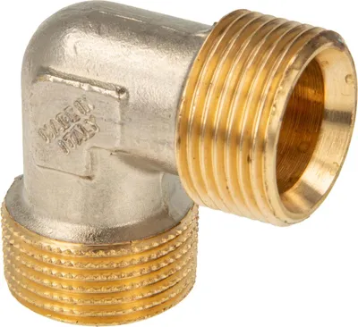 Produktbild von tecuro Winkel 90° Eurokonus G 3/4 Zoll AG x G 3/4 Zoll AG, DN 20, DVGW, Messing teilvernickelt