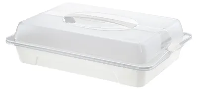 Produktbild von Rotho Tortenglocke COOL & FRESH - Tortenbehälter 43,5 x 29,5 x 11,0 cm - Kuchenhaube mit Kühlkissen - Kuchen Transportbox mit Verschlusssystem