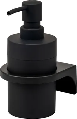Image de Distributeur de savon liquide rond bremermann SAVONA avectactile, support mural inclus, en plastique noir