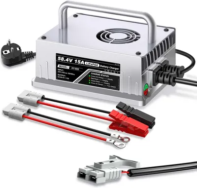Produktbild von LiFePO4-Ladegerät – Batterieladegerät – Akkuladegerät – Schnellladegerät – 48 V Lithium-Eisenphosphat – 58,4 V, 15 A