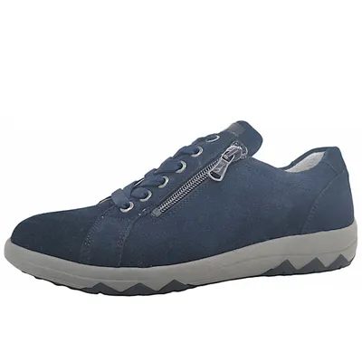 Image de Chaussures de randonnée pour femmes Waldläufer modèle H-Teresa, lacets, couleur bleue, style décontracté