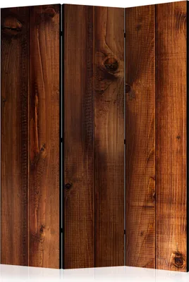 Produktbild von 3-teiliger Doppelseitiger Vlies Paravent - Pine Board 135x172 cm Muster f-C-0252-z-b