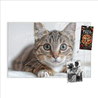 Produktbild von Magnettafel 60x40cm Pinnwand Whiteboard beschreibbar - Süße Kleine Katze
