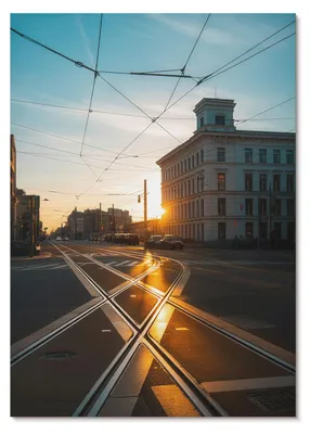 Zdjęcie produktu dla PLAKAT – 59 x 84 cm (A1) – Kateko – Zachodzące słońce nad miastem i jego architekturą –  dekoracja ścienna do salonu, sypialni i przedpokoju, nowoczesny plakat, bez ramy