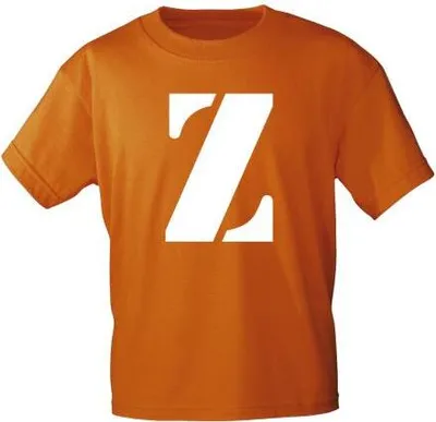 Produktbild von Marken T-Shirt mit Print Buchstabe - Z - 85121 Orange Gr. S-3XL Größe - S