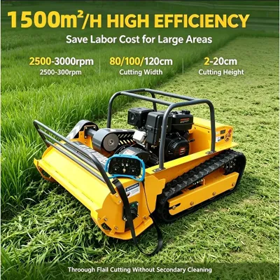 Produktbild von Schlegelmäher - D1000L Professioneller Rasenmäher - 100 cm Schnittbreite - 4-Takt-Motor - Bürstenloser Motor - 459-cm³-Benzinmotor - Hydraulische Hebevorrichtung - Schnitthöhe 20–200 mm