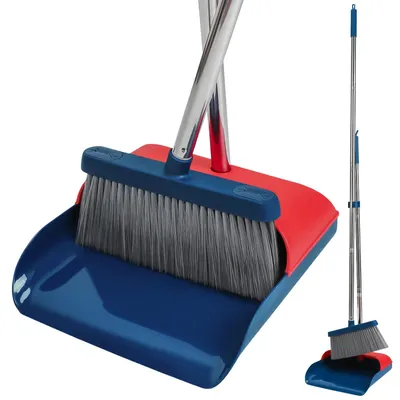 Produktbild von TreeLen Stehende Kehrschaufel- und Besen-Set, 50” Langer Griffbesen mit Kehrscha