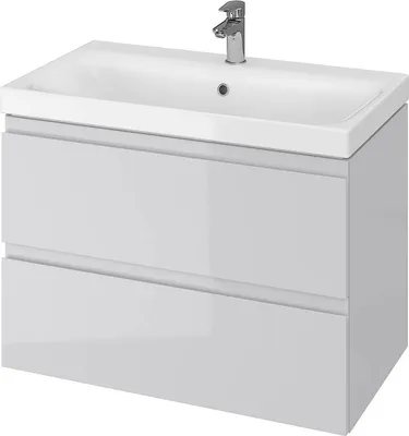 Produktbild von BADLAND Badmöbel Set badezimmerschrank mit Keramikwaschbecken, 2-Schubladen MODUO 80 Grau