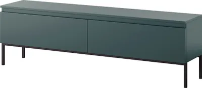Image de Selsey BEMMI - Buffet TV, Vert foncé avec pieds en métal, 150 cm