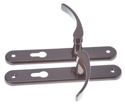 Produktbild von Aqbau® Türdrückerset Langschild Braun | Türdrücker | Türklinke | Türgriffe | Türbeschlag VL (PZ Profilzylinder)
