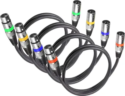 Image de 4PCS 300cm XLR Cable Set Canon Male to Female Audio Output Input Cable KTV Audio Microphone XLR Microphone Cable